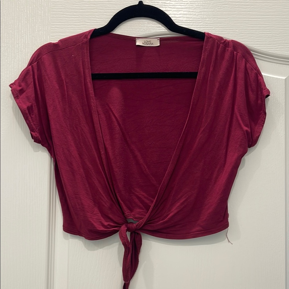 Women's Red Tie-Front Top